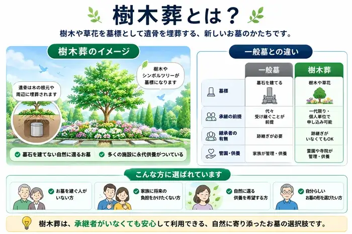 樹木葬とは何かを表す図解